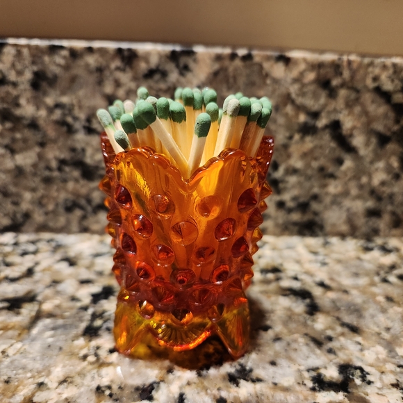 Fenton Amberina Hobnail Toothpick Holder - Picture 7 of 16